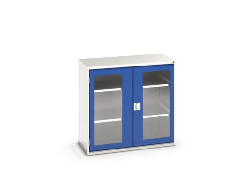 vitrinekast 1000x1050x550mm 2xStalen bodem romp RAL7035 front RAL5010