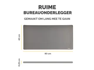 Bureau-onderlegger Fellowes Breyta grijs 80x40cm - 8