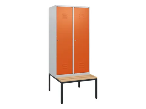 locker met bank,HxBxD 1950x800x815mm,2vak,vak B 400mm,cil.-slot