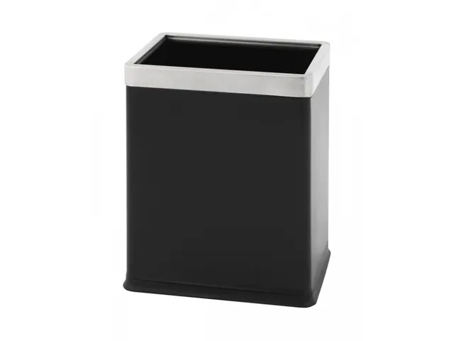 Dubbelwandige papierbak rechthoekig 10 Liter Zwart RVS