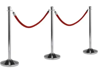 Afzetkoord Securit 150cm rood met goudkleurige knop - 3