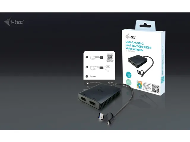 USB-A/USB-C Dual 4K/60 Hz HDMI Video Adapter