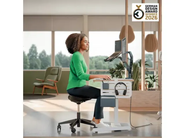 Zitkruk Leitz Ergo met wieltjes en comfortzitting 600x460x600mm zwart