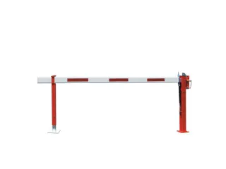 Slagboom Met Gasdrukveer Breedte 6M Met Oplegsteun Verzinkt Wit/rood - 1
