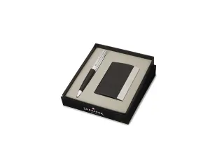 Balpen Giftset SHEAFFER 300 G9314 Glossy black chrome plated met visit - 2