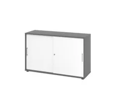 schuifdeurkast,HxBxD 748x1200x400mm,1xhouten vloer,2ordnerhoogte