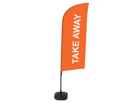 Promotievlag Alu Wind complete set "TAKE AWAY" Oranje