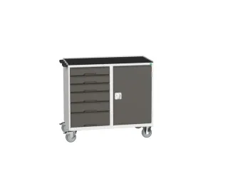 montagetafel 965x1050x550mm staalblad 6 laden kast front RAL7016 - 1