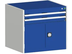 ladekast HxBxD 700x800x525mm 2laden RAL7035 front RAL5010