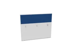 baliepaneel,v. bureau,aanbouw achter,B 1400mm,Bl-wit,BN6016-blauw