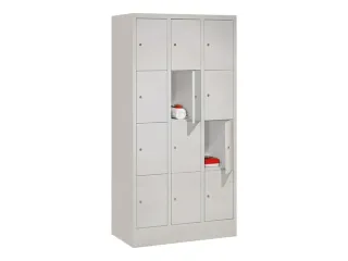 lockerkast,HxBxD 1518x900x500mm,3x4vakken,RAL7035,front RAL7035 - 2