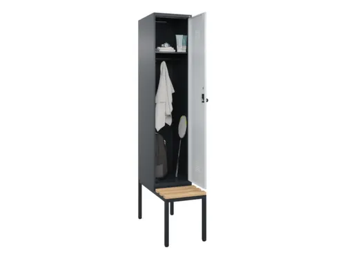 locker met bank,HxBxD 2120x400x815mm,1vak,vak B 400mm,draaigrendel