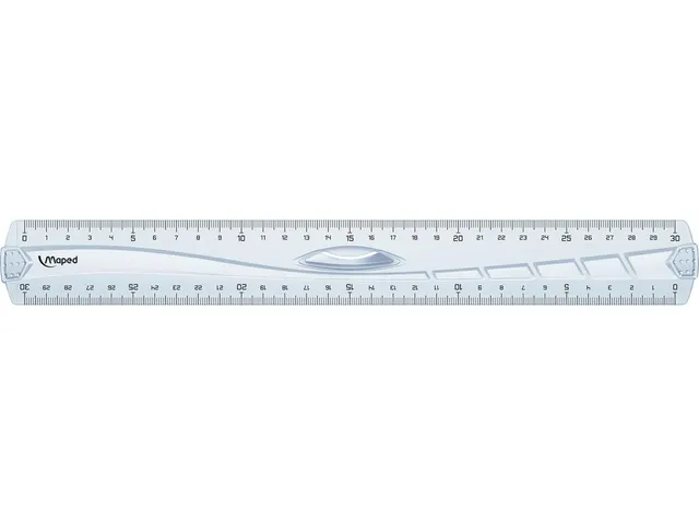 Décimètre Geometric triple décimètre 30cm Transparent