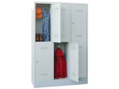 Garderobekast HxBxD 1850x1230x500mm 3x2 Vakken Klinksluiting Sokkel