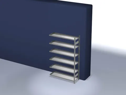 Inhaakstelling Aanbouwveld 2000x1300x400mm Vaklast 200kg 5legborden