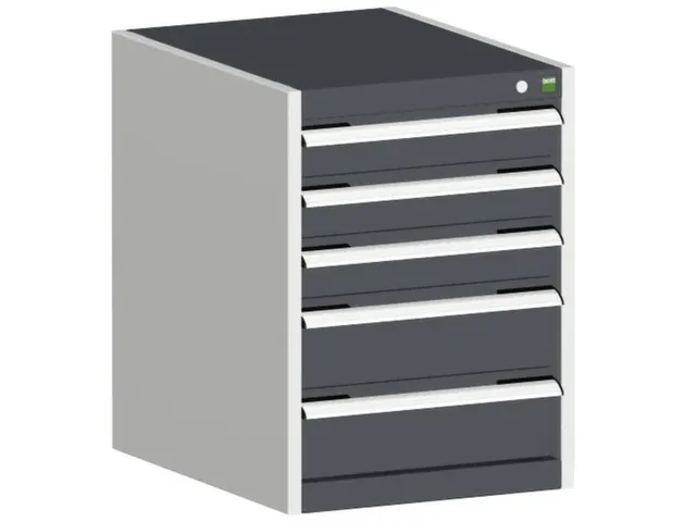 ladekast HxBxD 700x525x525mm 5laden romp RAL7035 front RAL7016