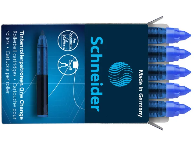 Cartouche Schneider One Change boite à 5 pcs bleu