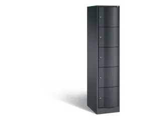 lockerkast 1950x396x540mm 1x5 vakken RAL7021 front RAL7021 sokkel - 2