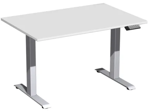 Elektrisch ihv bureau,HxBxD 630-1280x1200x800mm,blad lichtgrijs