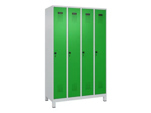 locker,HxBxD 1950x1200x500mm,4vak,vak B 300mm,draaigrendel,voeten