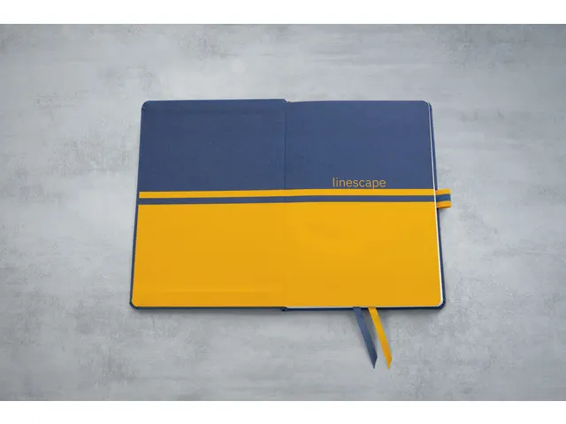 Cahier Linescape A5 bleu ligné couverture rigide
