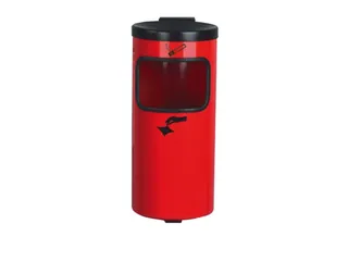 Afval/asbak-Veiligheidsafvalbak Wandbevestiging HxØ 410x180Mm Rood - 1
