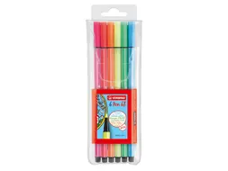 Viltstift Stabilo 68 Etui Fluor 6Stuks Assorti