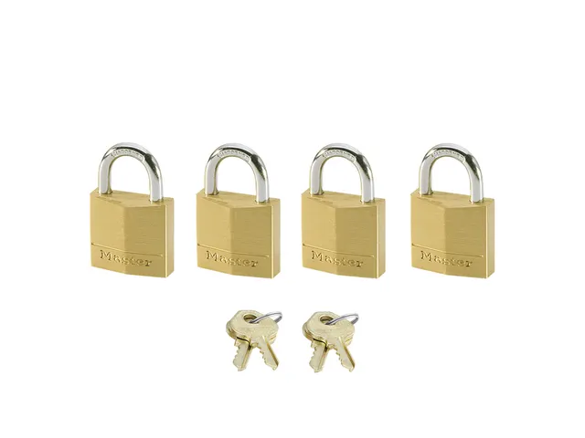Hangslot MasterLock 4 gelijksluitend messing 20mm