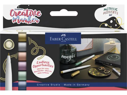 Marker creatief Faber-Castell Goldfaber 1.5 set a 6 stuks Metallic Mom