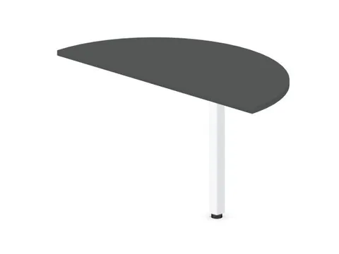 aanbouwtafel,i.h.v.,HxBxD 720-840x1200x600mm,halfrond,MS-donkergrijs