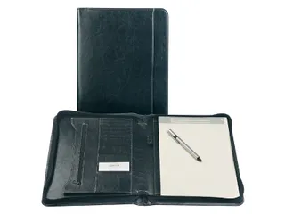 Schrijfmap Brepols Palermo luxe A4 met rits incl schrijfblok zwart - 1