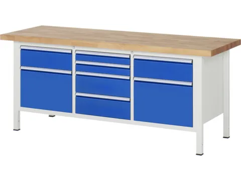 werkbank,HxBxD 840-1040x2000x700mm,beukblad,draagverm. 1250kg,4voeten