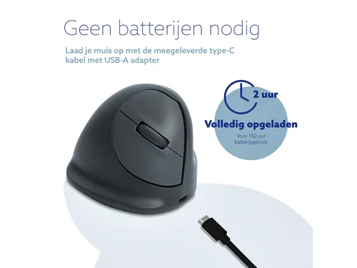 Verticale muis R-Go HE Basic Medium Rechts draadloos Bluetooth