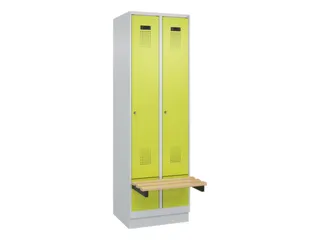 locker met bank,HxBxD 1950x600x815mm,2vak,vak B 300mm,cilinderslot - 2