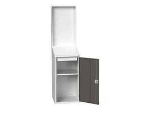 lessenaarkast met achterwand 2000x525x550mm 1 legbord RAL7035+RAL7016 - 1