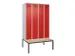 locker met bank,voor scheiding van kleding,HxBxD 2120x1200x815mm,4vak