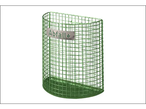Afvalbak Van Draadgaas 27 Liter Wand-/Paalmontage Verzinkt Groen