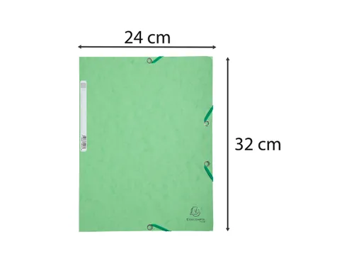 Elastomap 3 kleppen glanskarton 400g/m2 - A4-Lindengroen