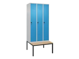 Dekenkist Classic+ 3 vakken 30cm 212x90x81.5cm Lichtgrijs/Lichtblauw