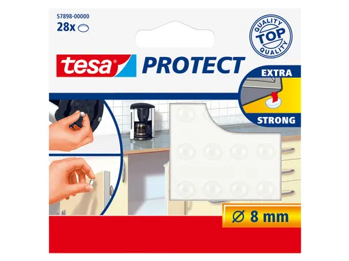 Anti-slip en geluiddempers tesa Protect rond Ø8mm transparant 28 stuk