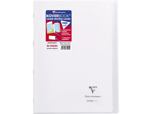 Schrift Koverbook A4 48 vel Seyès, kaft in PP assorti transparant