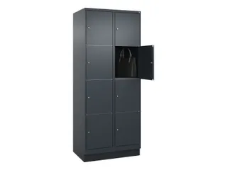 lockerkast,HxBxD 1950x800x500mm,2x4vakken,vak B 400mm,cil.-slot,sokkel - 1