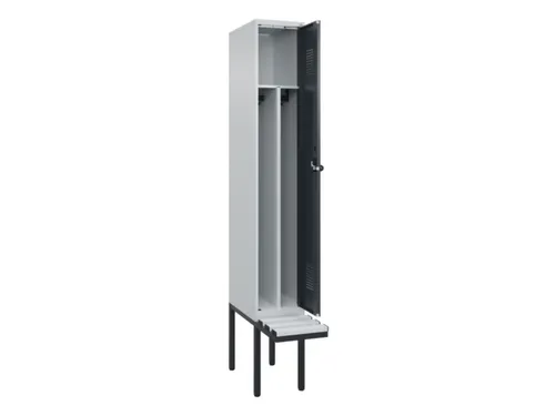 locker met bank,voor scheiding van kleding,HxBxD 2120x300x815mm,1vak