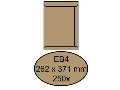 Envelop Quantore Akte Eb4 262X371mm 100 Gram Bruinkraft Gegomd