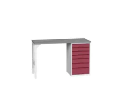werkbank,HxBxD 930x1500x600mm,linoleumblad,2voeten/1container