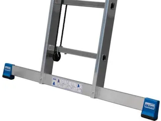 optrekladder,2x18,sporten,balk L 5,2-9,1m,2-dlg.,aluminium - 6