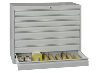 ladekast HxBxD 800x1023x600mm 8laden slot RAL7035 front RAL6011 - 1