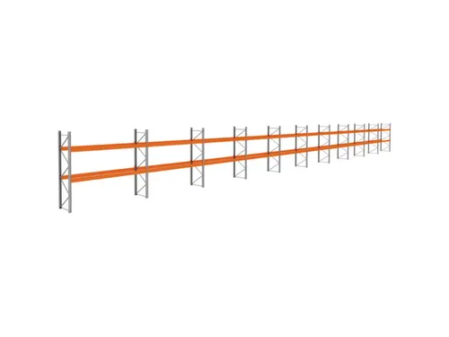 palletstelling,basis+9xaanbouw,HxBxD 3360x37100x1100mm,vakl. 3400kg