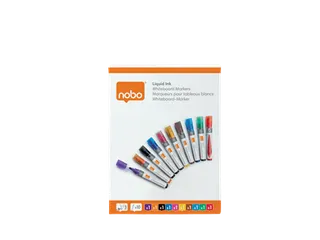 Viltstift Nobo whiteboard Liquid ink rond assorti 3mm 10st - 3