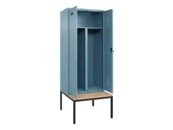 PBM-locker met bank,HxBxD 2120x800x815mm,2vak,vak B 400mm,draaigrendel